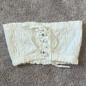 White Bandeau crop top